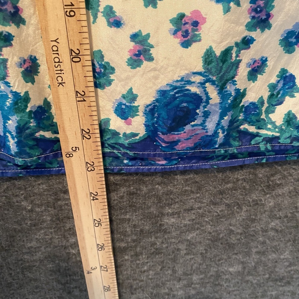 Talbots Top Womens 4 Blue‎ Green Floral Silk Blend Sleeveless Shell Tunic Blouse - Picture 7 of 9